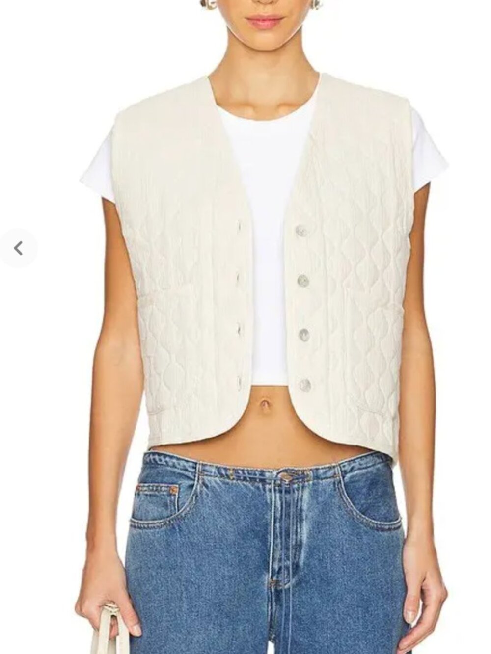 DONNI The Quilted Vest Cream XS